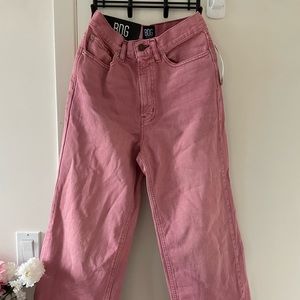 Cute pink wide leg jeans